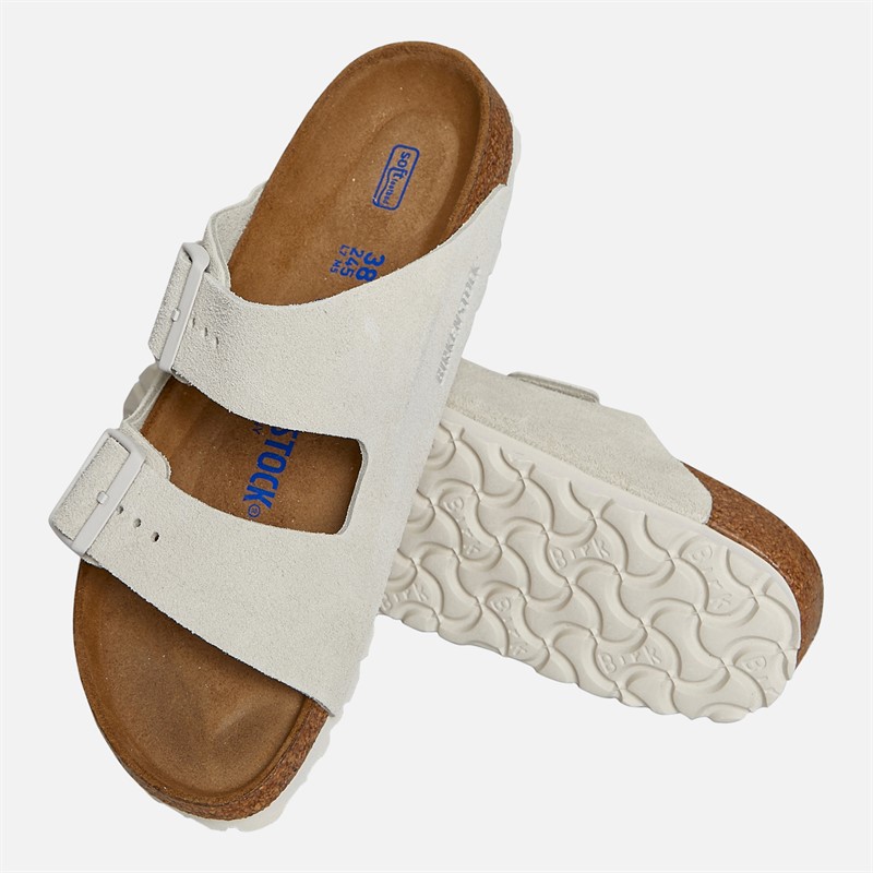 Birkenstock Womens Arizona Dual Strap Sandals Antique White