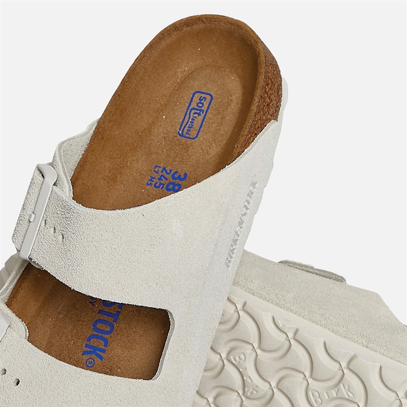 Birkenstock Womens Arizona Dual Strap Sandals Antique White