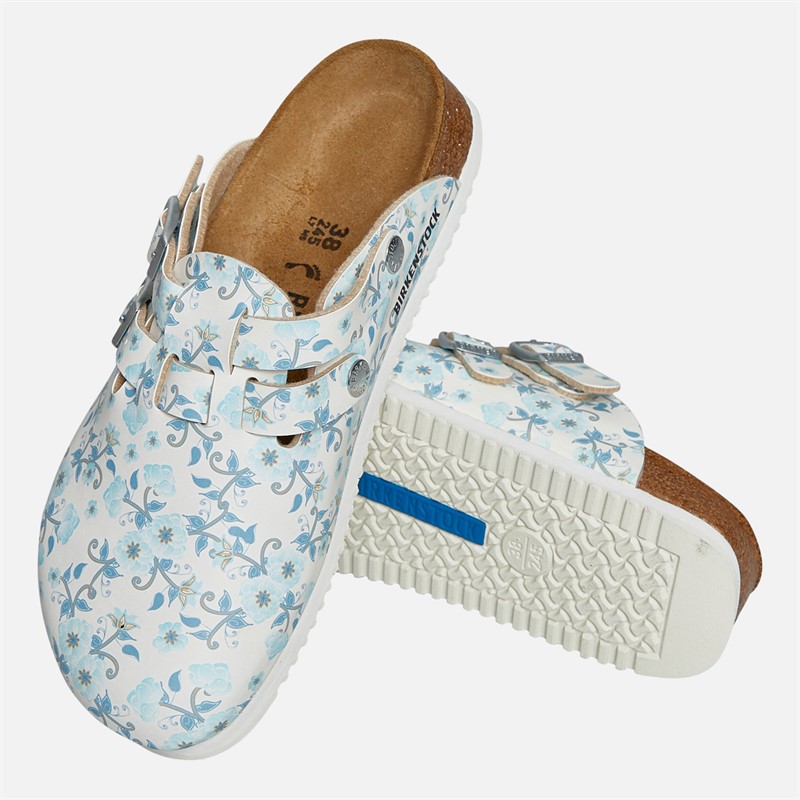 Birkenstock Womens Kay Clogs Blooming Roses Blue
