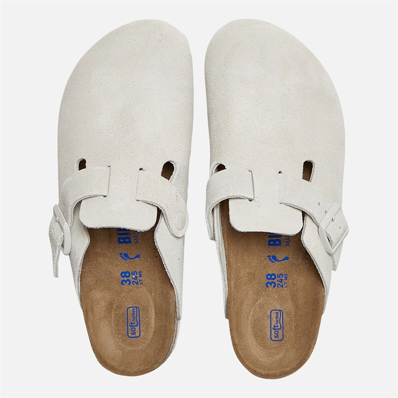 Birkenstock Womens Boston Clogs Antique White