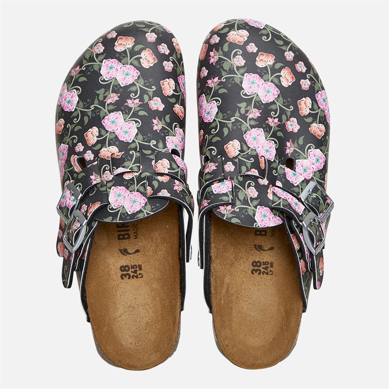 Birkenstock Womens Kay Clogs Blooming Roses Black