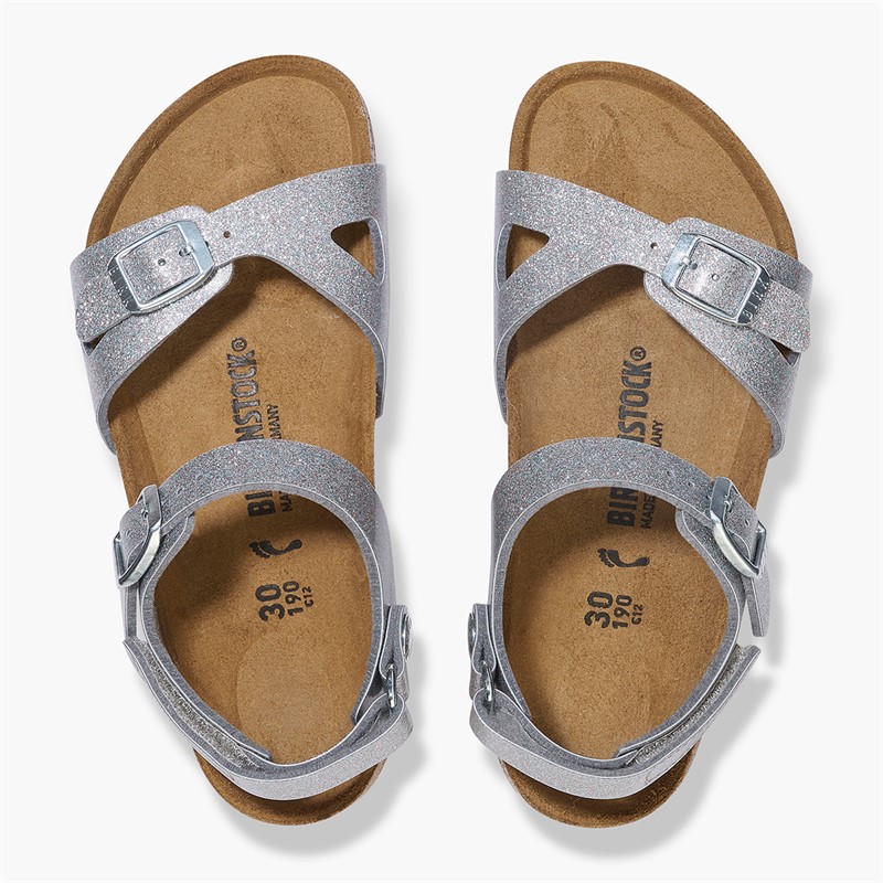 Birkenstock Meisjes Rio Enkelband Sandalen Sparkling Silver