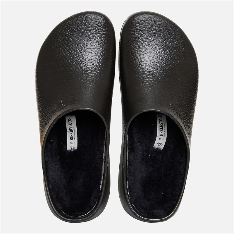 Birkenstock Super Birki PU Fur Lined Clogs Black
