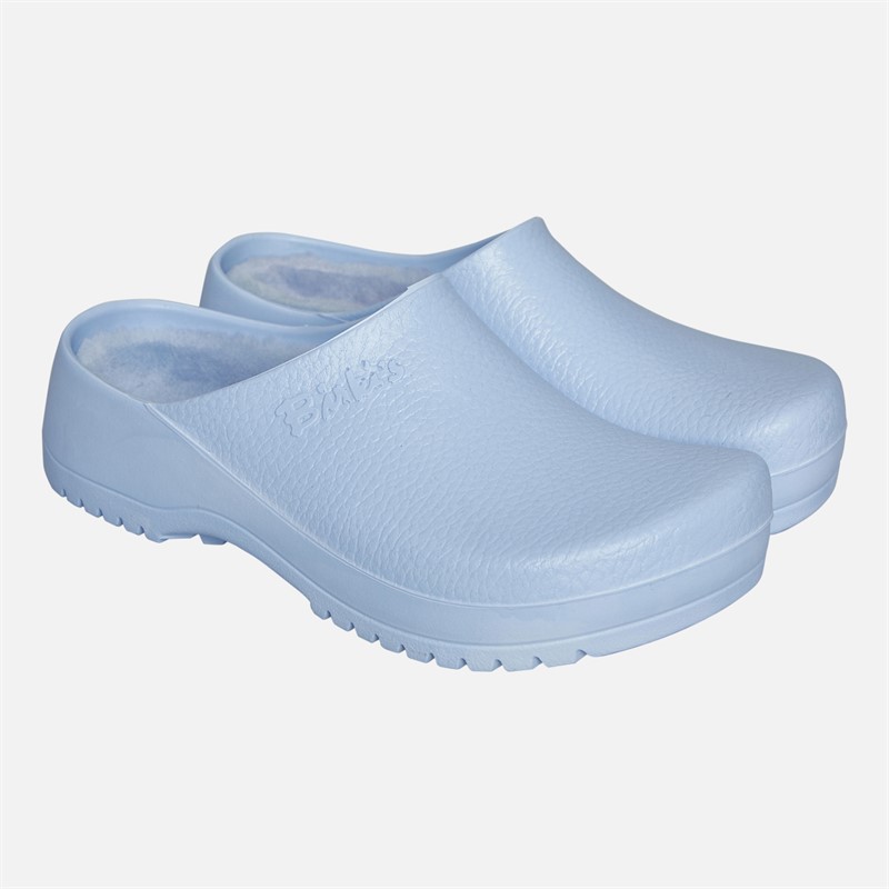 Birkenstock Womens Super Birki PU Clogs Dusty Blue