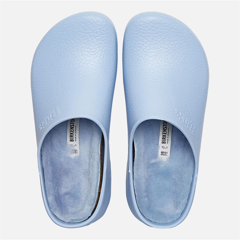 Birkenstock Womens Super Birki PU Clogs Dusty Blue
