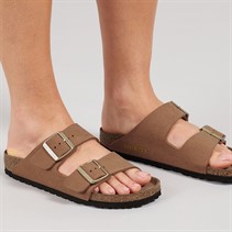 Birkenstock Dames Arizona Dubbele Gesp Sandalen Soft Pecan