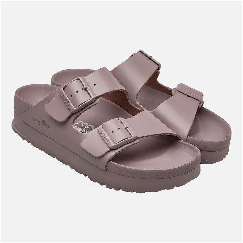 Birkenstock Damen Arizona Flex Plateau Doppelte Schnalle Sandalen Faded Purple