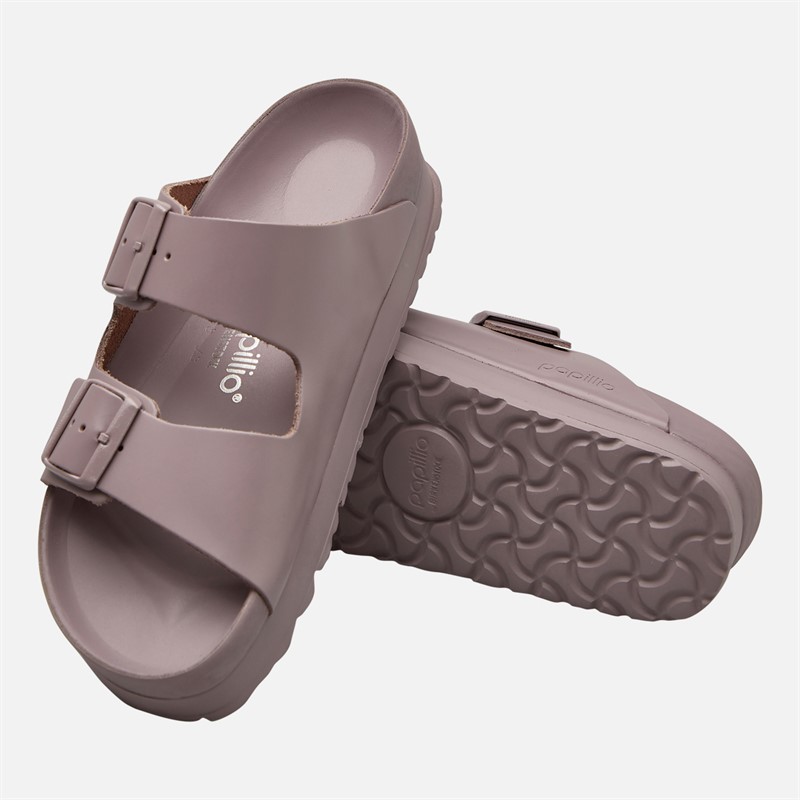 Birkenstock Damen Arizona Flex Plateau Doppelte Schnalle Sandalen Faded Purple