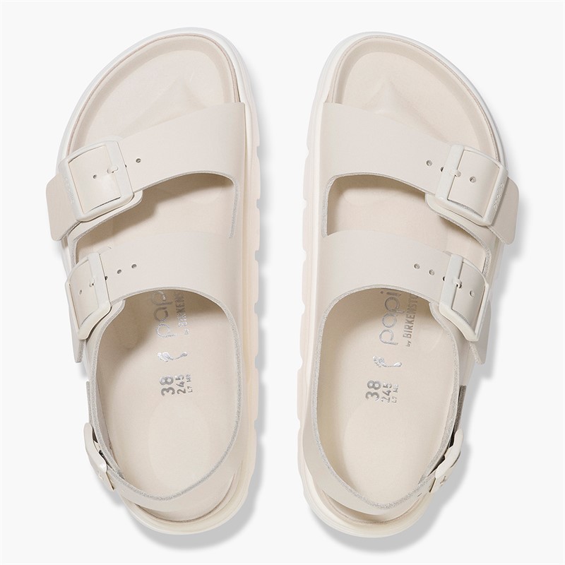 Birkenstock Dames Milano Dubbele Gesp Chunky Sandalen Eggshell
