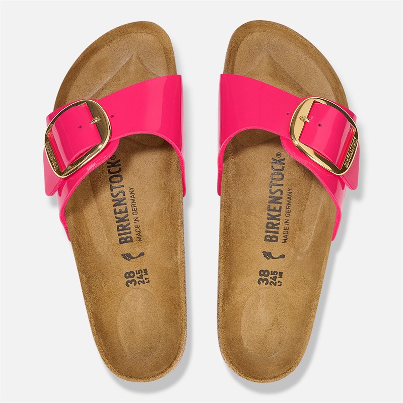 Birkenstock Dames Madrid Grote Gesp Slippers Fuchsia Fusion