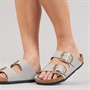 Birkenstock Damen Arizona Sandalen mit großer Schnalle Stone Coin