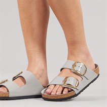 Birkenstock Damen Arizona Sandalen mit großer Schnalle Stone Coin