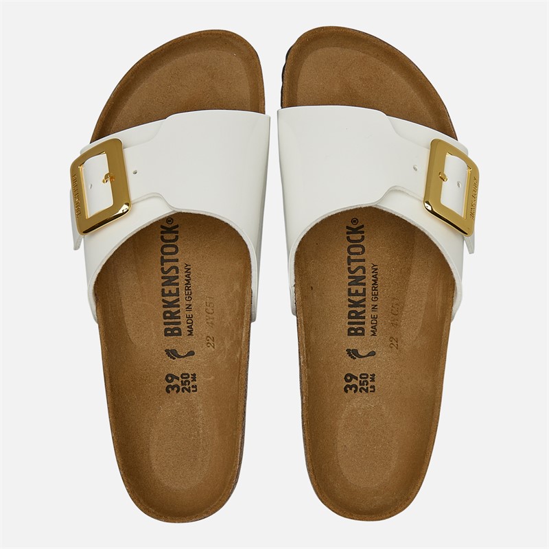 Birkenstock Damen Catalina Cushion Schnalle Pantoletten Patent White