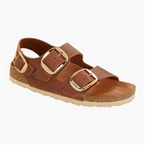 Birkenstock Dames Milano Grote Gesp Sandalen Cognac