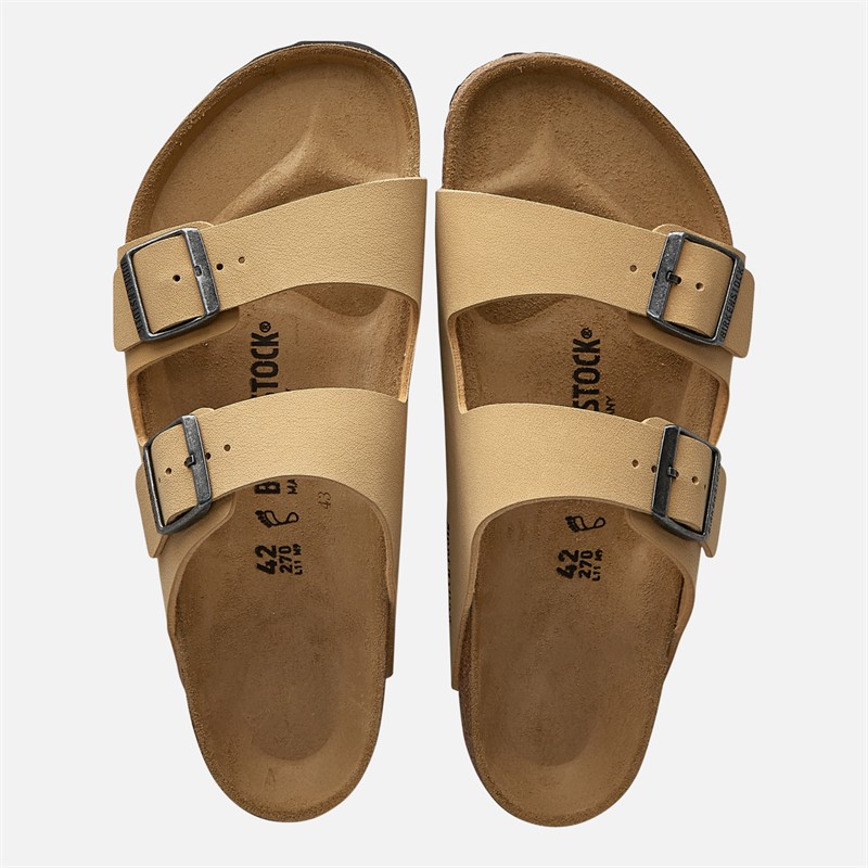 Birkenstock Heren Arizona Dubbele Gesp Nubuck Sandalen Latte Cream