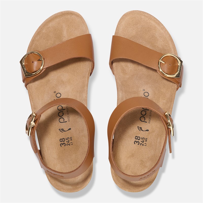 Birkenstock Damesko Soley Ring Spænde Smal Pasform Kile Sandaler Ginger Brown