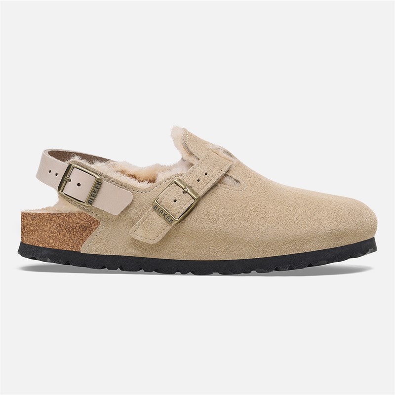 Birkenstock Dame Tokio Indvendig Lammelignende Smal Pasform Sandaler Taupe