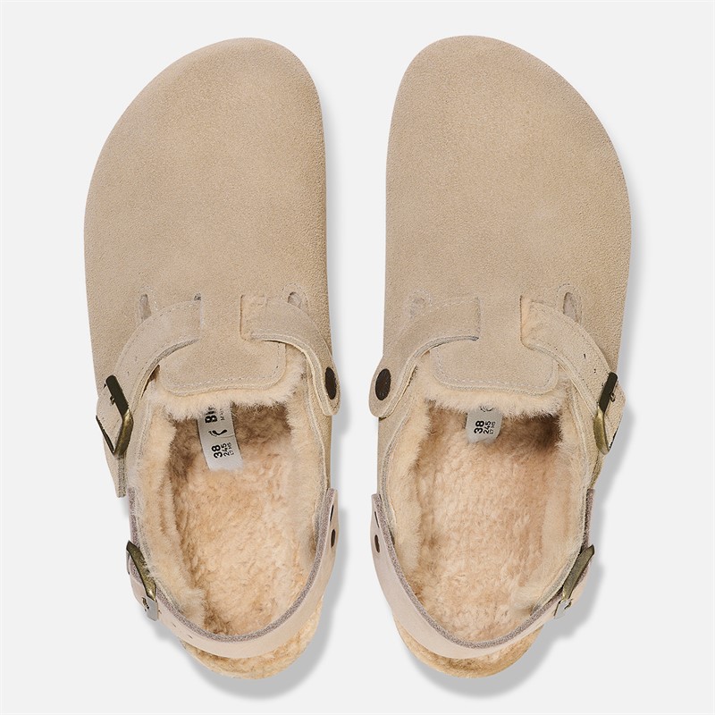 Birkenstock Dame Tokio Indvendig Lammelignende Smal Pasform Sandaler Taupe