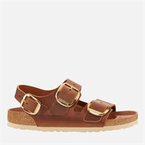 Birkenstock Womens Milano Big Buckle Sandals Cognac