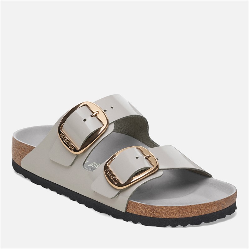 Birkenstock Womens Arizona Big Buckle Dual Strap Sandals High Shine Stone Coin