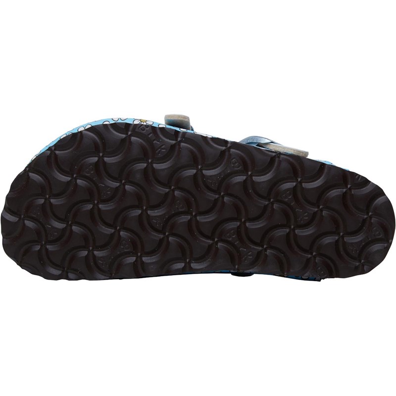 Birkenstock Infant Dorian Birko-Flor Narrow Fit Sandals Minnie Flower Pattern Blue