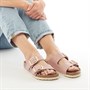 Birkenstock Womens Arizona Big Buckle Natural Leather Sandals Ceramic Pattern Rose