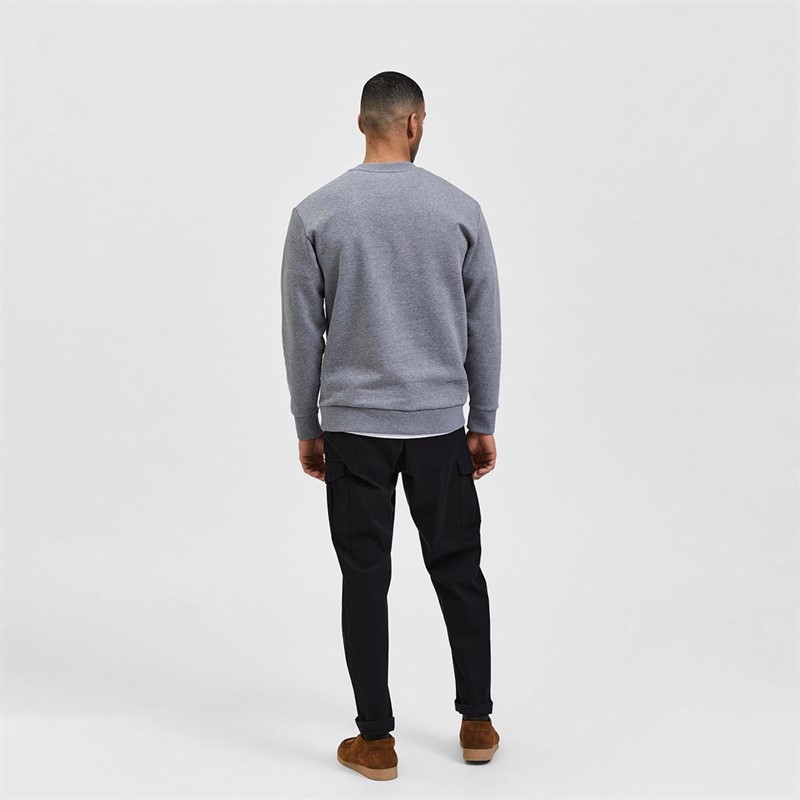 Selected Sweatshirts Homme Slhrelaxhoffman S Noos Homme Gris Clair Chiné