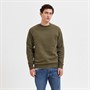 Selected Sweatshirts Homme Slhrelaxhoffman S Noos Homme Kaki