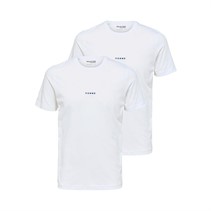Selected Heren Homme Slhlink EMB W T-shirts Wit
