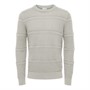 Selected Pull à Col Ras-du-Cou Homme Slhremy Stripe W Camp Homme Gris Clair
