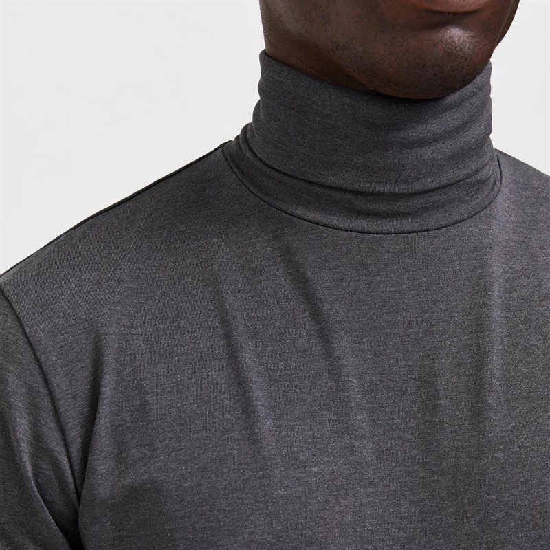 Selected Heren Homme Slhrory Tee B T-shirts met lange mouwen Donkergrijs