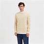 Selected Pull à Col Ras-du-Cou Homme Slhremy Stripe W Camp Homme Ecru