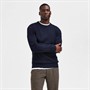 Selected Pull à Col Ras-du-Cou Homme Slhaiko Cable B Homme Bleu Marine