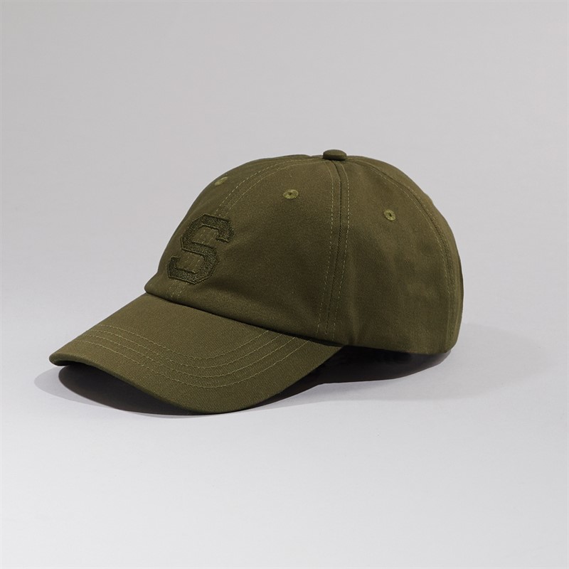 Selected Homme Mens Winston Embroidery Cap Burnt Olive