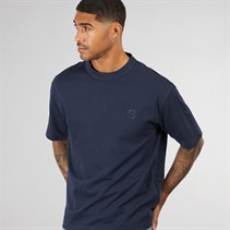Selected Homme Mens Chester Short Sleeve Binding T-Shirt Outer Space