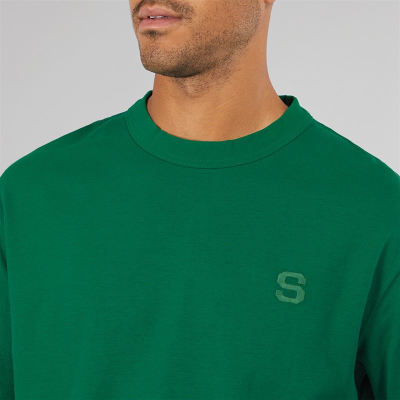 Selected Homme Mens Chester Short Sleeve Binding T-Shirt Verdant Green