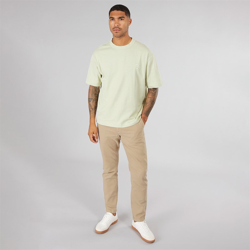 Selected Homme Mens Chester Short Sleeve Binding T-Shirt Almost Aqua