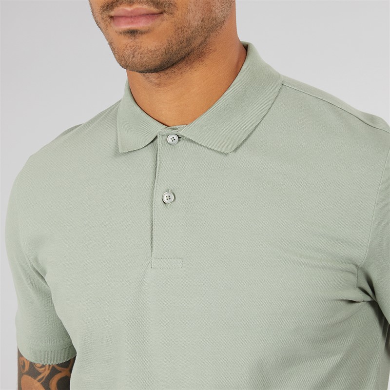 Selected Homme Mens Sergio Short Sleeve Polo Iceberg Green
