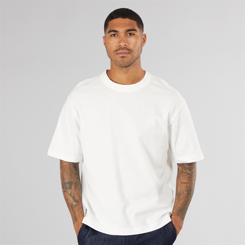 Selected Homme Mens Chester Short Sleeve Binding T-Shirt Egret - Size L