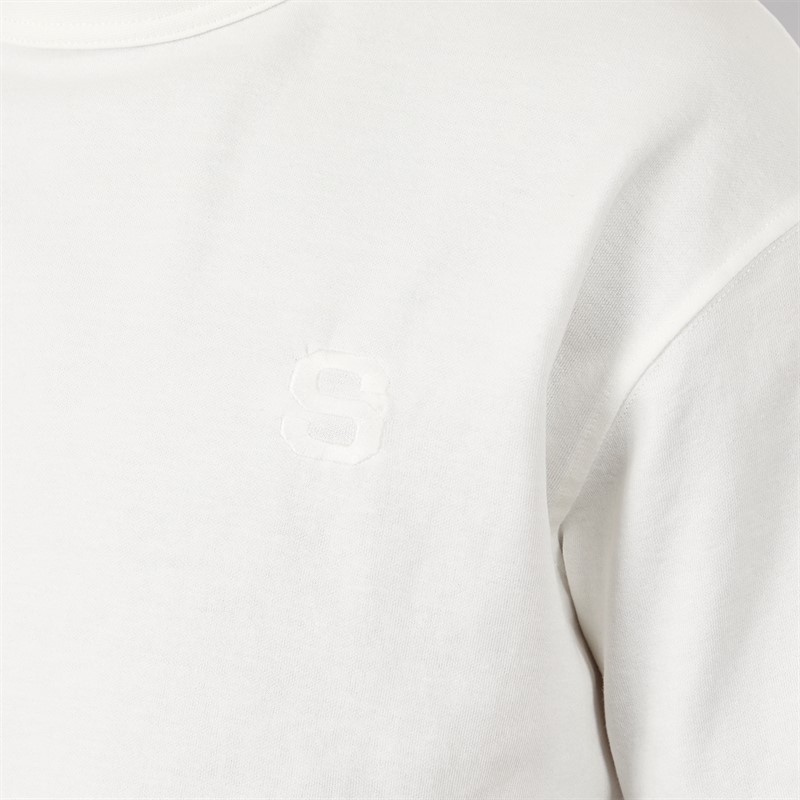 Selected Homme Mens Chester Short Sleeve Binding T-Shirt Egret