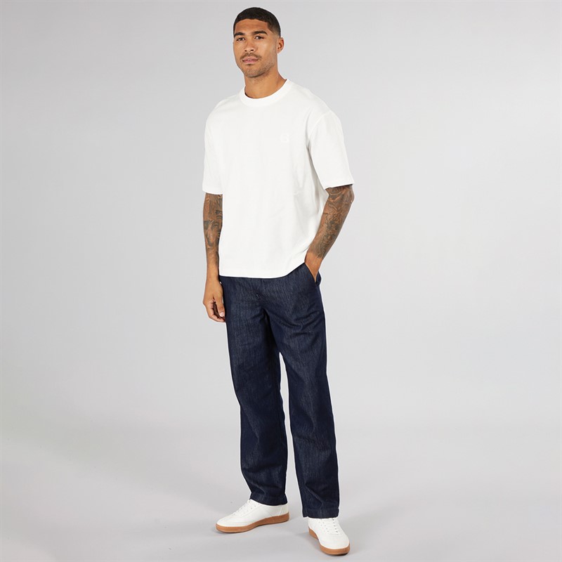 Selected Homme Mens Chester Short Sleeve Binding T-Shirt Egret