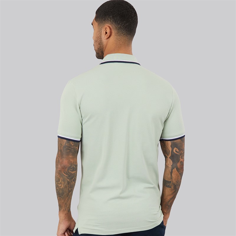 Selected Mens Atlas Short Sleeve Polo Shirt Aqua Gray