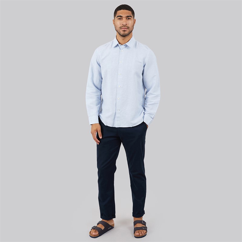 Selected Mens Claus Long Sleeve Shirt Dusty Blue