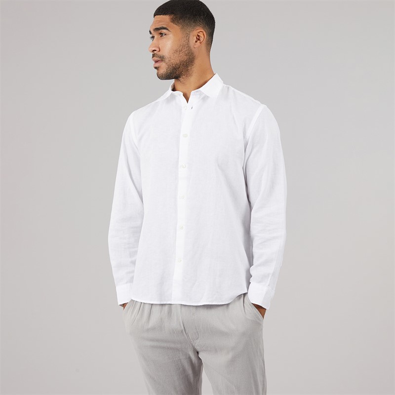 Selected Mens Claus Long Sleeve Shirt Bright White