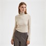Selected Femme Pull à col roulé Womes Pullover Femme Beige