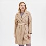 Selected Femme Dames Milan Wollen jassen Lichtbeige