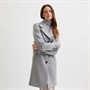 Selected Femme Dames Sasja Wollen jassen Gemeleerd Lichtgrijs
