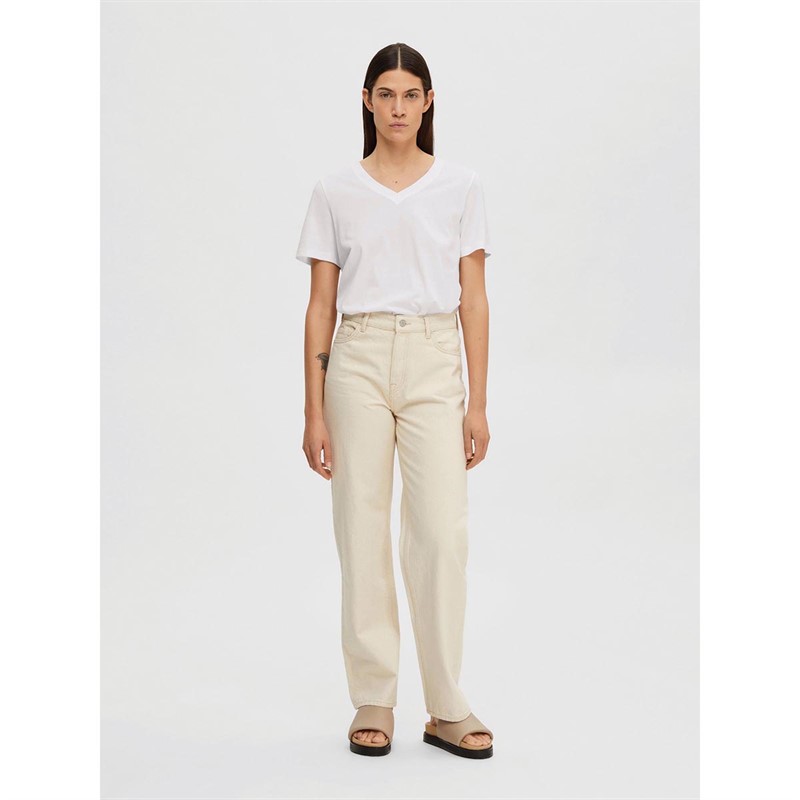 Selected Femme Dame Essential Overdele Hvid