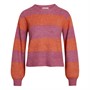 SIRUP COPENHAGEN Pull à Col Ras-du-Cou Hanna Stripe Pullover Femme Rose Foncé