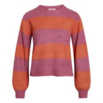 SIRUP COPENHAGEN Dame Hanna Stripe Pullover Trøjer med rund hals Mørk Lyserød